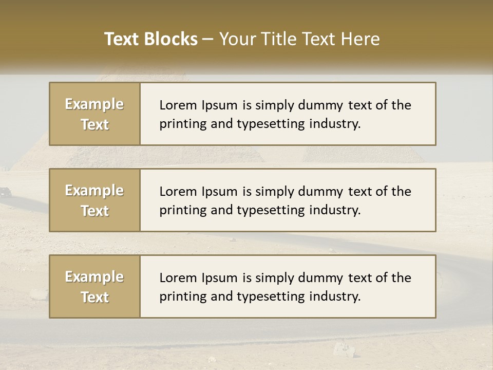 A Bus Driving Down A Road In Front Of Three Pyramids PowerPoint Template