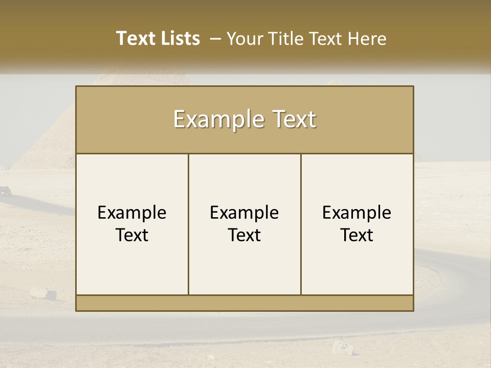 A Bus Driving Down A Road In Front Of Three Pyramids PowerPoint Template