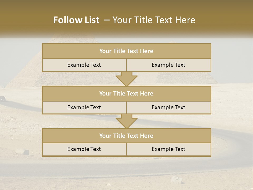 A Bus Driving Down A Road In Front Of Three Pyramids PowerPoint Template