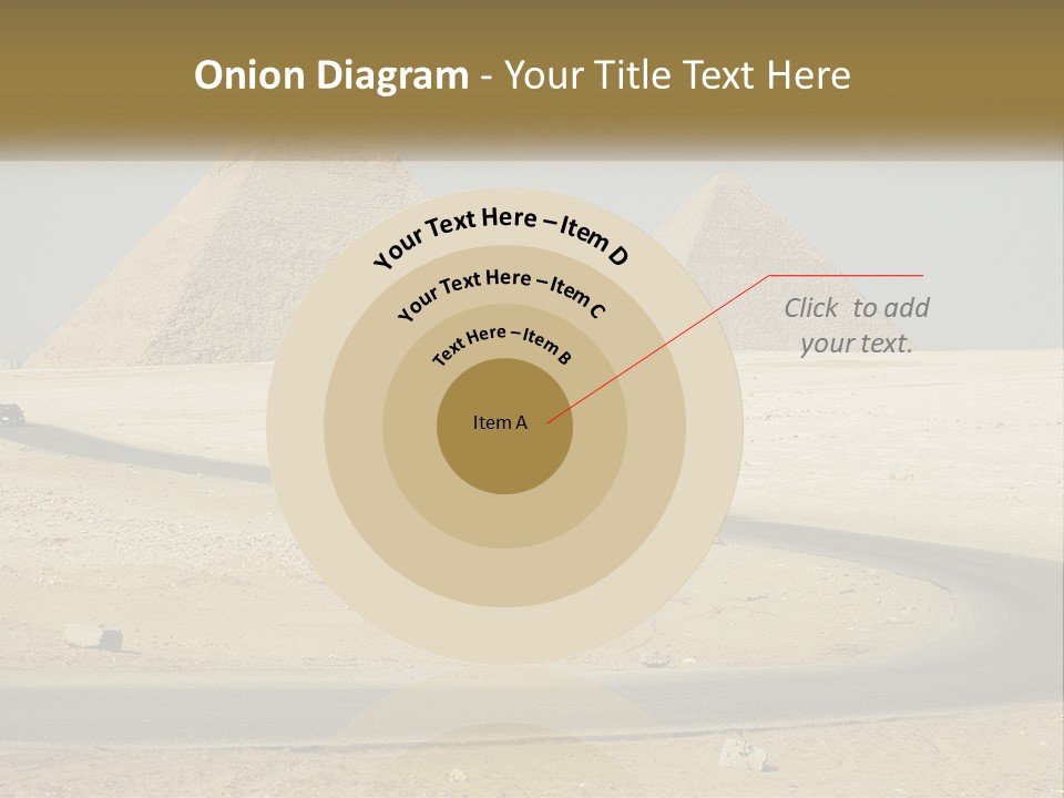 A Bus Driving Down A Road In Front Of Three Pyramids PowerPoint Template