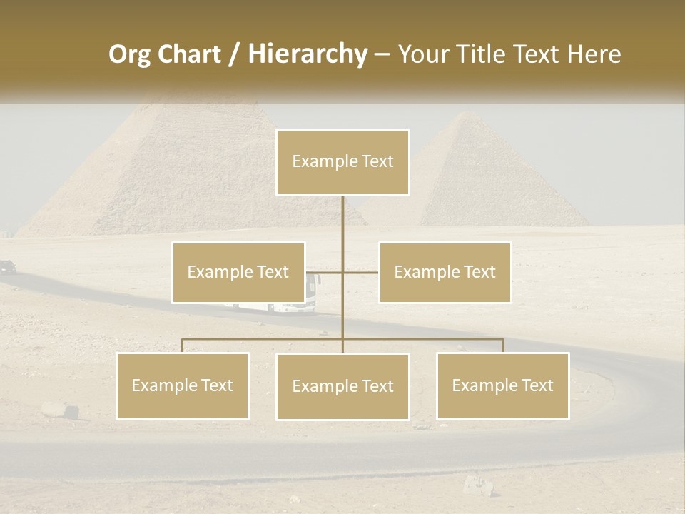 A Bus Driving Down A Road In Front Of Three Pyramids PowerPoint Template