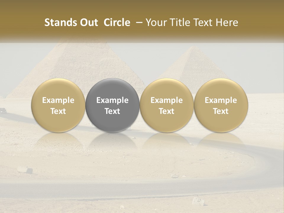 A Bus Driving Down A Road In Front Of Three Pyramids PowerPoint Template