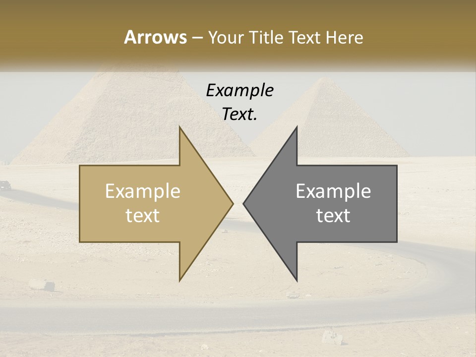 A Bus Driving Down A Road In Front Of Three Pyramids PowerPoint Template