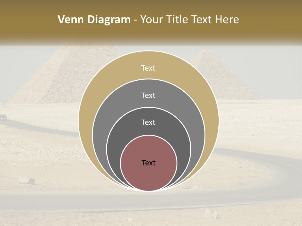 A Bus Driving Down A Road In Front Of Three Pyramids PowerPoint Template
