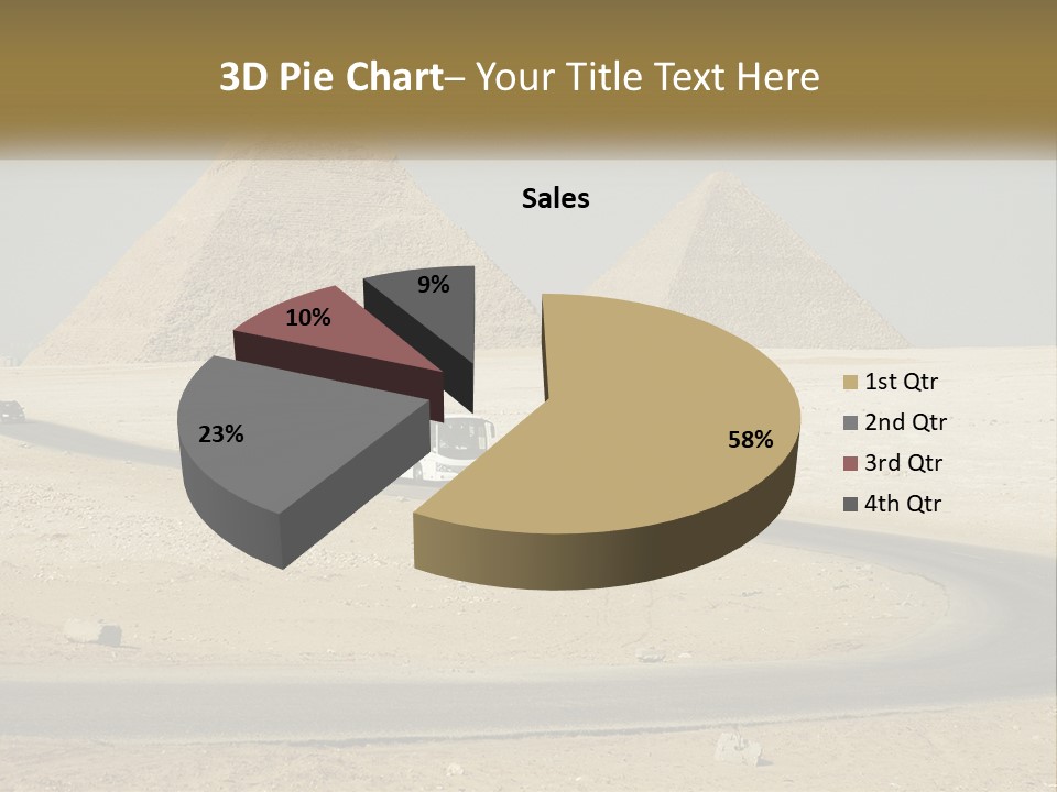 A Bus Driving Down A Road In Front Of Three Pyramids PowerPoint Template