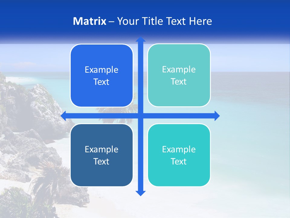 A Beach With A Palm Tree In The Middle Of It PowerPoint Template