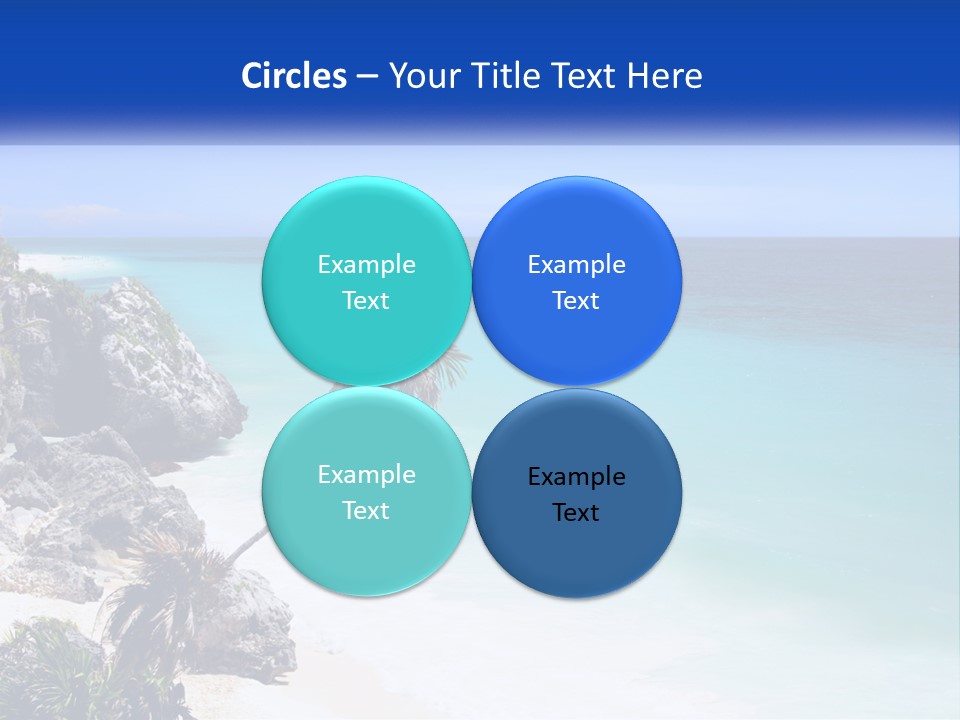 A Beach With A Palm Tree In The Middle Of It PowerPoint Template