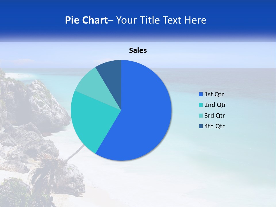 A Beach With A Palm Tree In The Middle Of It PowerPoint Template