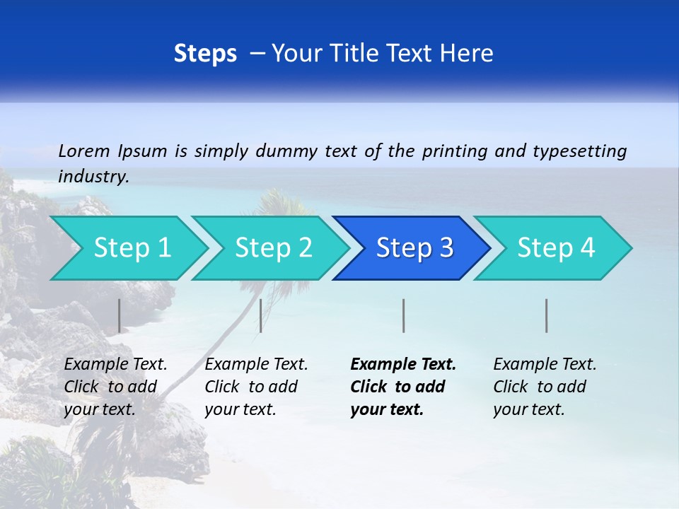A Beach With A Palm Tree In The Middle Of It PowerPoint Template
