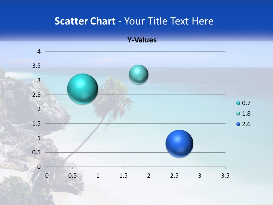 A Beach With A Palm Tree In The Middle Of It PowerPoint Template