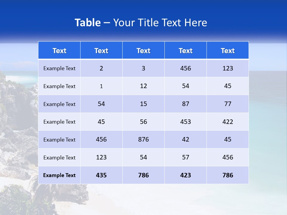 A Beach With A Palm Tree In The Middle Of It PowerPoint Template