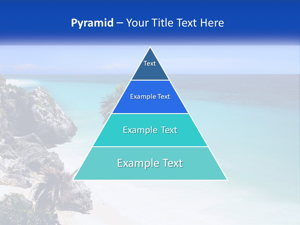 A Beach With A Palm Tree In The Middle Of It PowerPoint Template