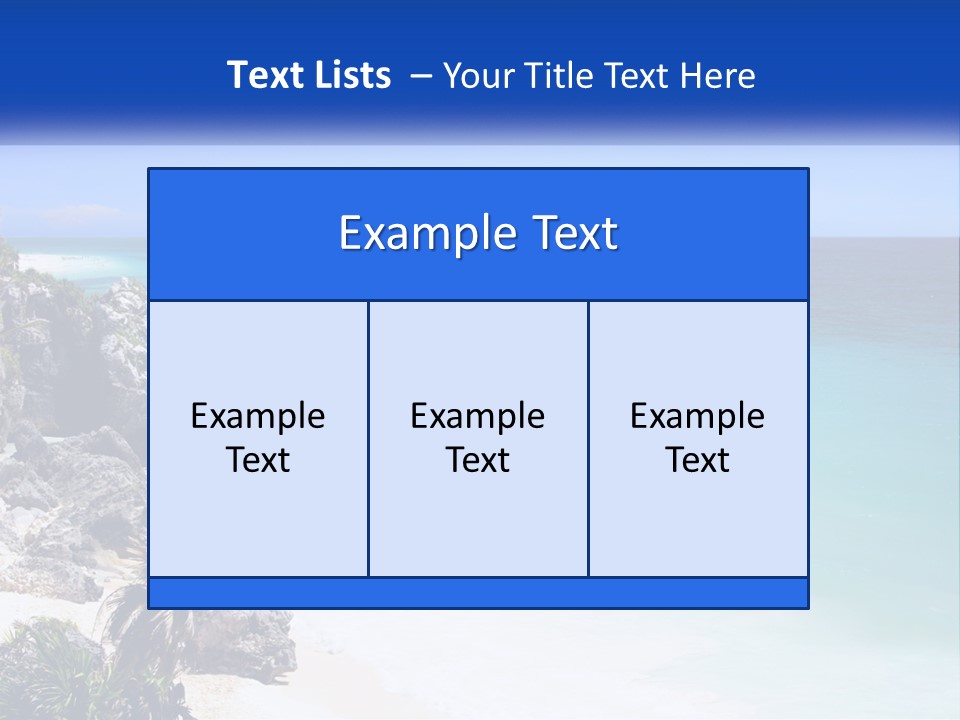 A Beach With A Palm Tree In The Middle Of It PowerPoint Template
