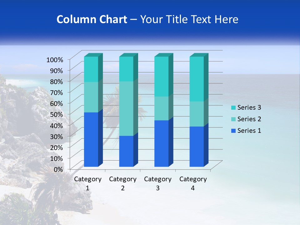 A Beach With A Palm Tree In The Middle Of It PowerPoint Template