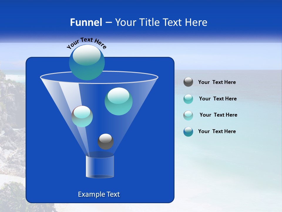 A Beach With A Palm Tree In The Middle Of It PowerPoint Template