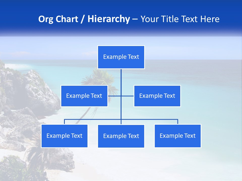 A Beach With A Palm Tree In The Middle Of It PowerPoint Template