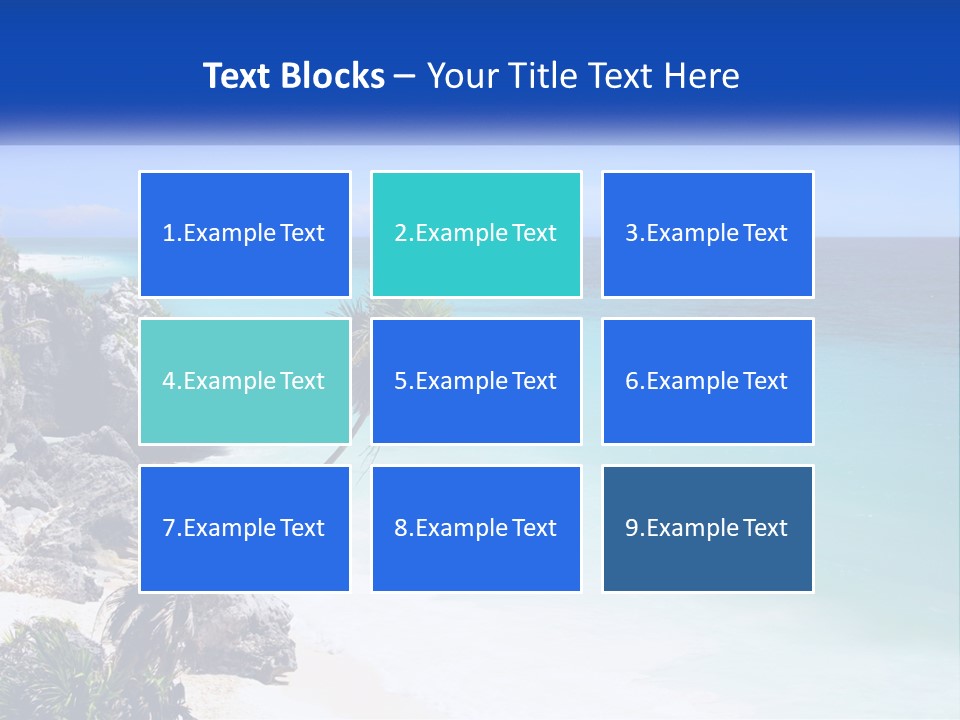 A Beach With A Palm Tree In The Middle Of It PowerPoint Template