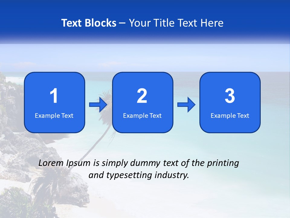 A Beach With A Palm Tree In The Middle Of It PowerPoint Template