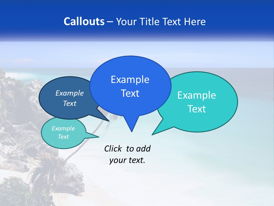 A Beach With A Palm Tree In The Middle Of It PowerPoint Template