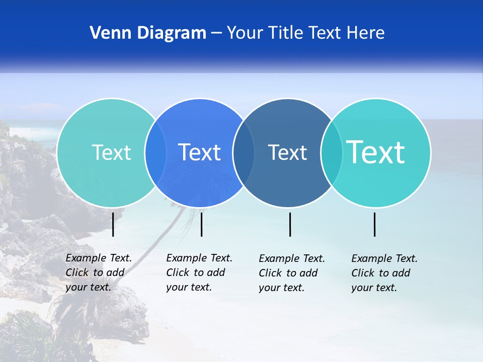 A Beach With A Palm Tree In The Middle Of It PowerPoint Template