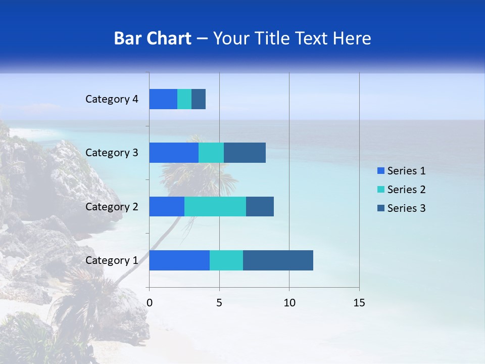 A Beach With A Palm Tree In The Middle Of It PowerPoint Template