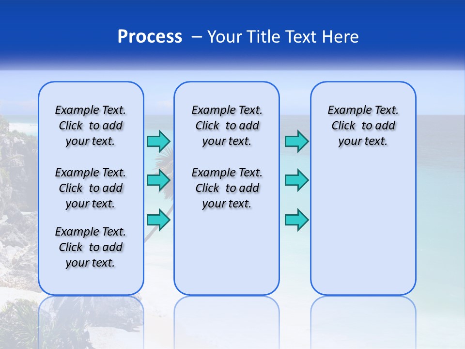 A Beach With A Palm Tree In The Middle Of It PowerPoint Template