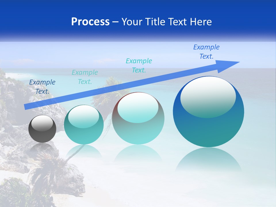 A Beach With A Palm Tree In The Middle Of It PowerPoint Template