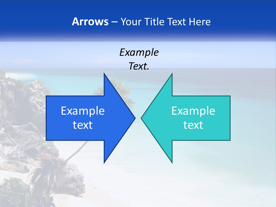 A Beach With A Palm Tree In The Middle Of It PowerPoint Template