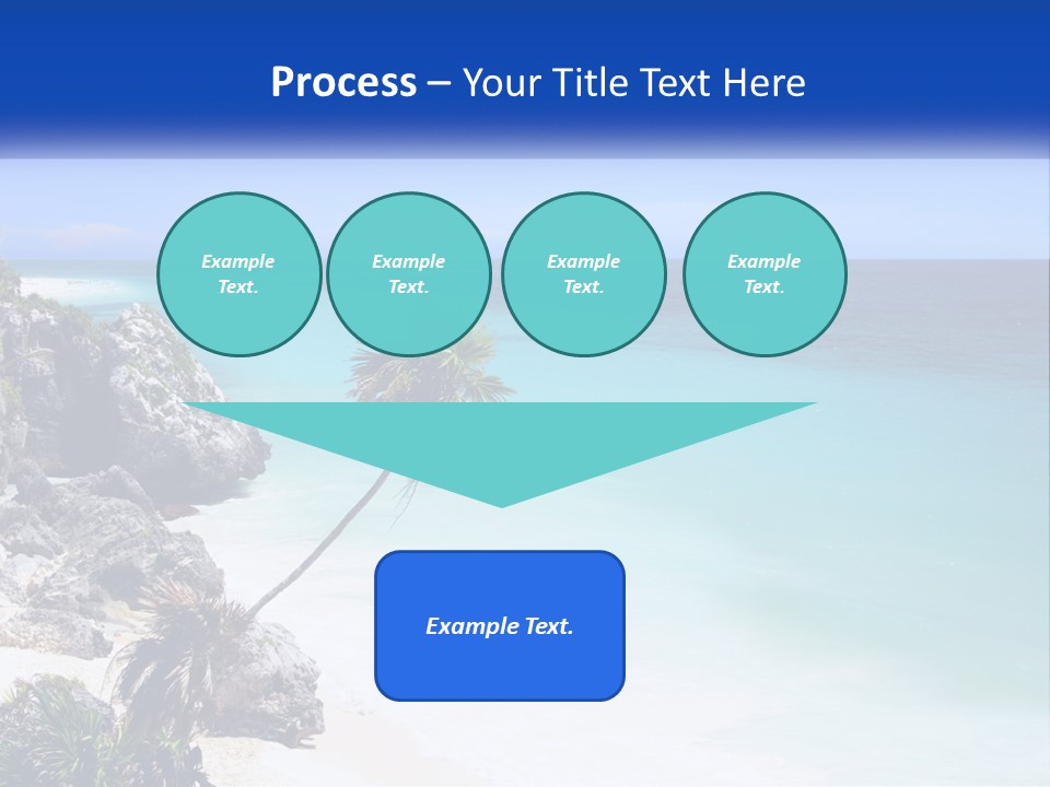 A Beach With A Palm Tree In The Middle Of It PowerPoint Template