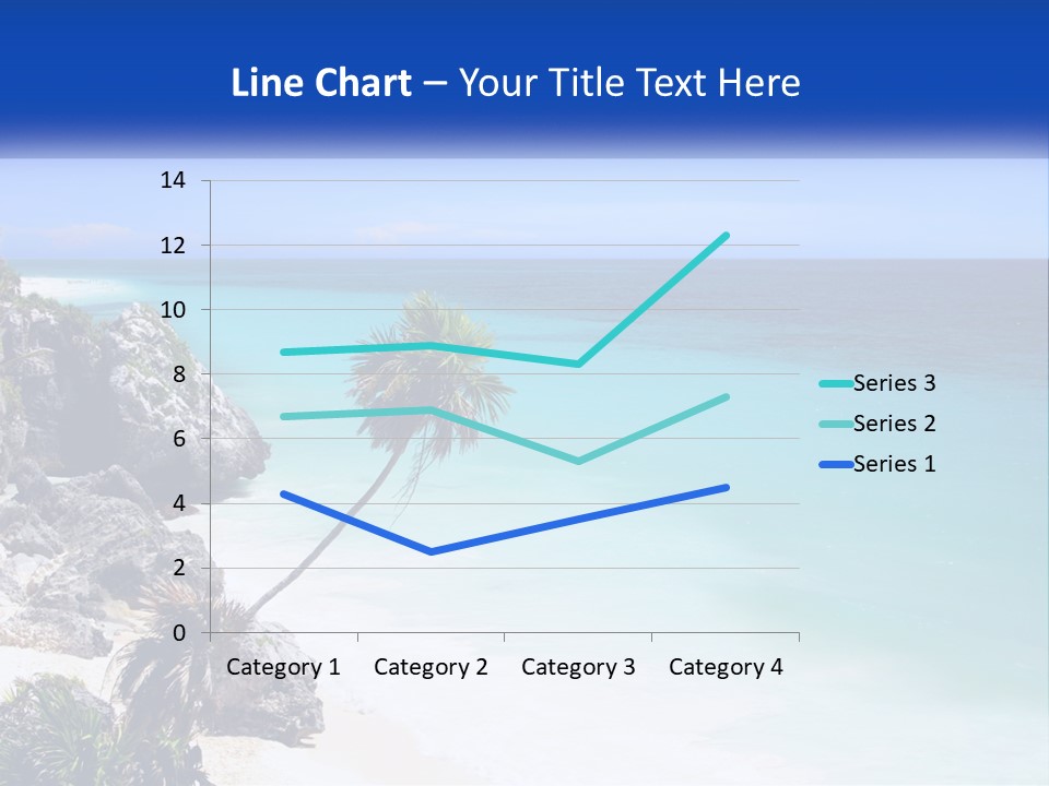 A Beach With A Palm Tree In The Middle Of It PowerPoint Template