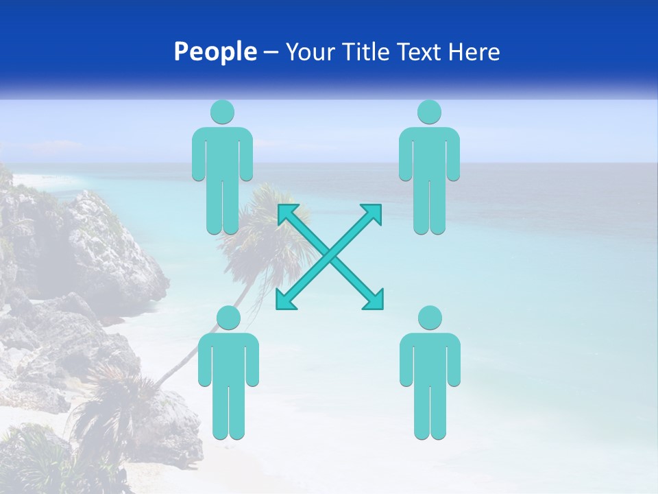 A Beach With A Palm Tree In The Middle Of It PowerPoint Template