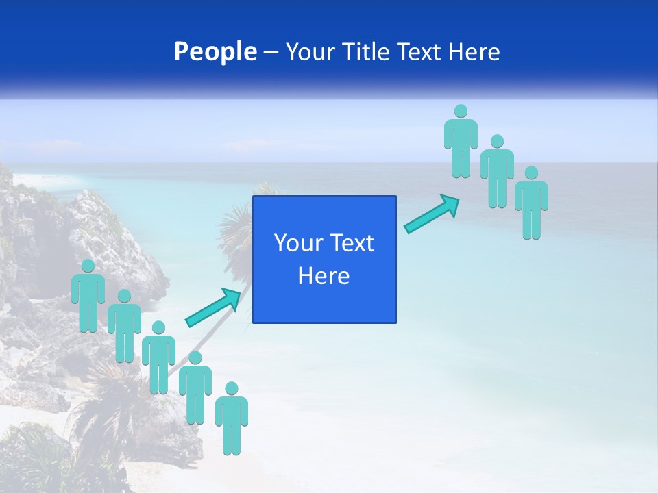 A Beach With A Palm Tree In The Middle Of It PowerPoint Template