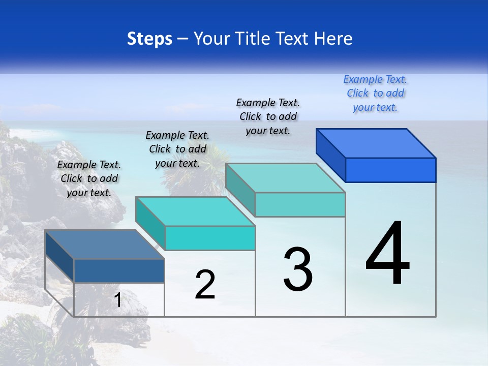 A Beach With A Palm Tree In The Middle Of It PowerPoint Template