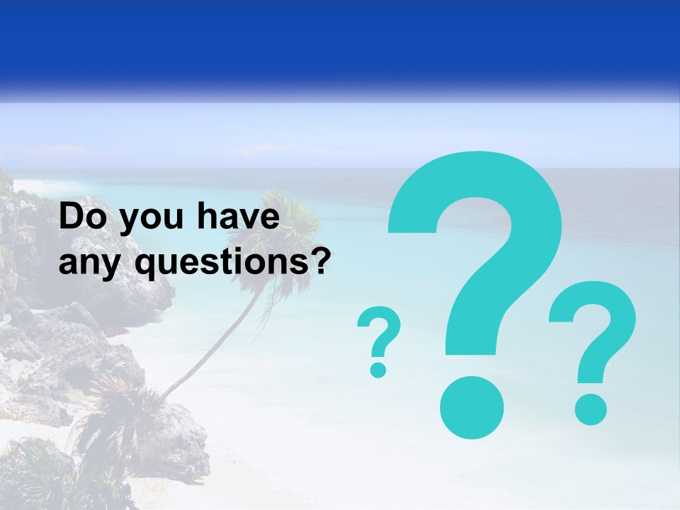 A Beach With A Palm Tree In The Middle Of It PowerPoint Template