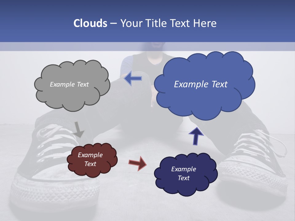 A Man Sitting On The Floor With His Feet Up PowerPoint Template