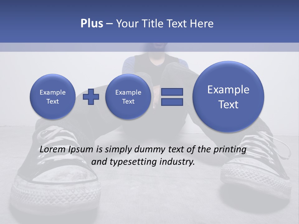 A Man Sitting On The Floor With His Feet Up PowerPoint Template
