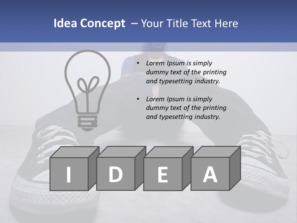 A Man Sitting On The Floor With His Feet Up PowerPoint Template