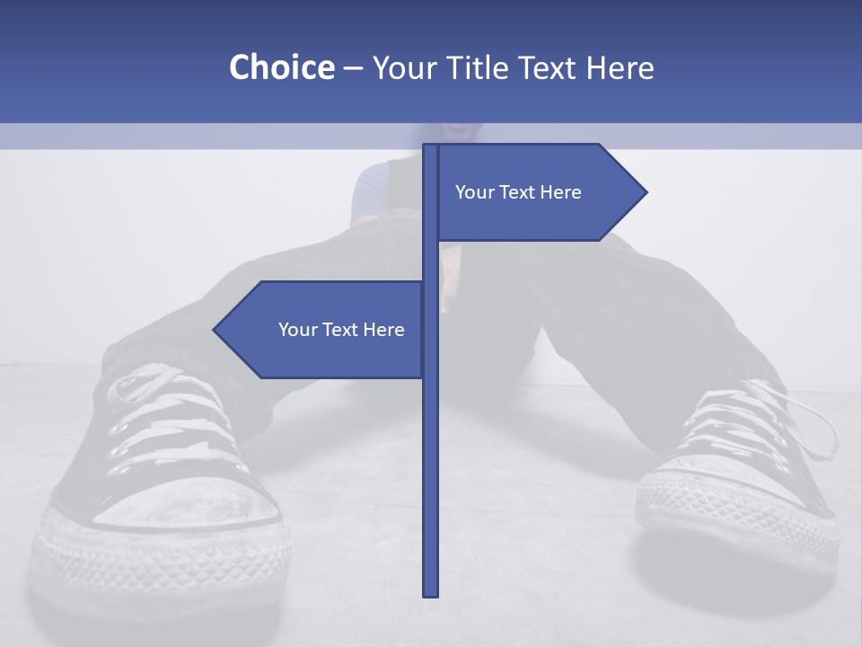 A Man Sitting On The Floor With His Feet Up PowerPoint Template