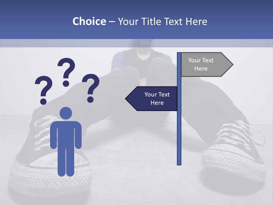 A Man Sitting On The Floor With His Feet Up PowerPoint Template