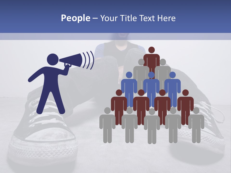 A Man Sitting On The Floor With His Feet Up PowerPoint Template