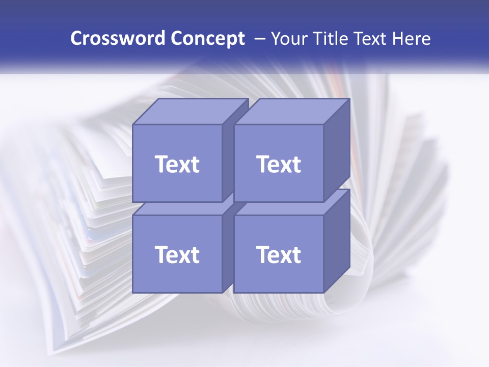 A Stack Of Magazines With A White Background PowerPoint Template