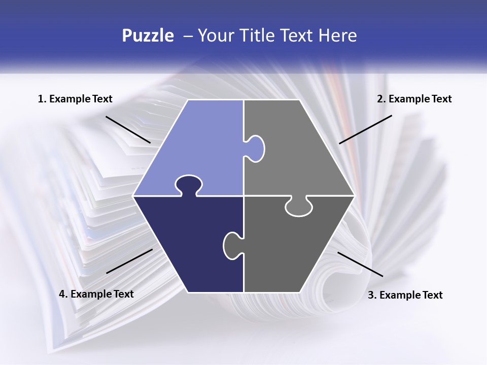 A Stack Of Magazines With A White Background PowerPoint Template