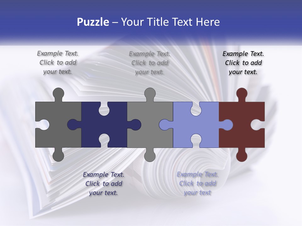 A Stack Of Magazines With A White Background PowerPoint Template