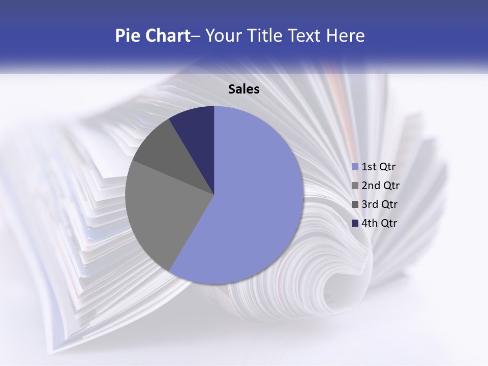 A Stack Of Magazines With A White Background PowerPoint Template