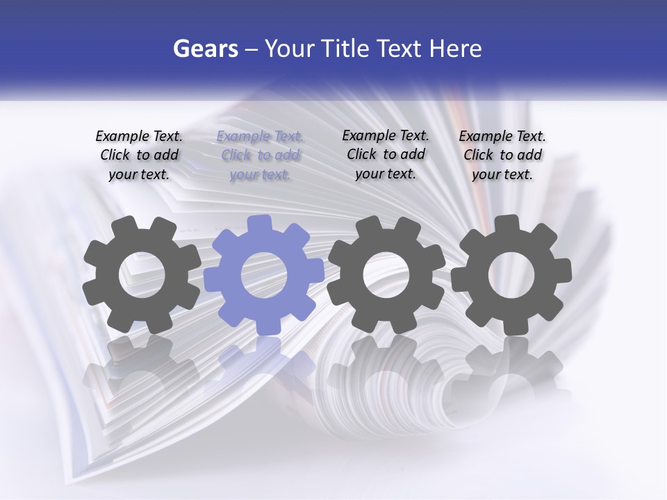 A Stack Of Magazines With A White Background PowerPoint Template