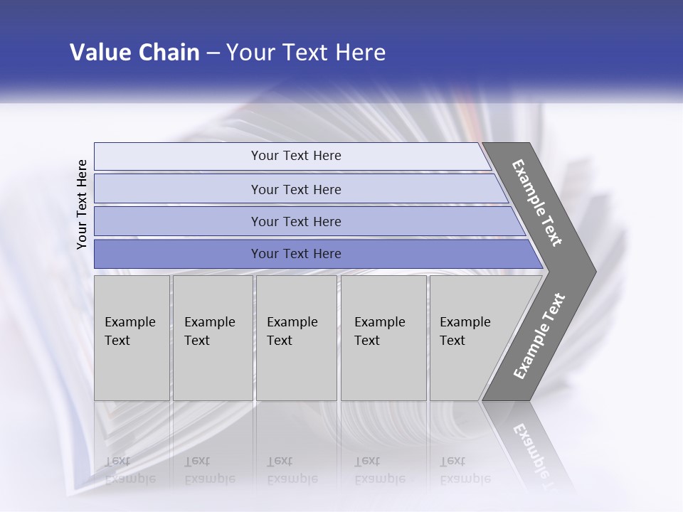 A Stack Of Magazines With A White Background PowerPoint Template
