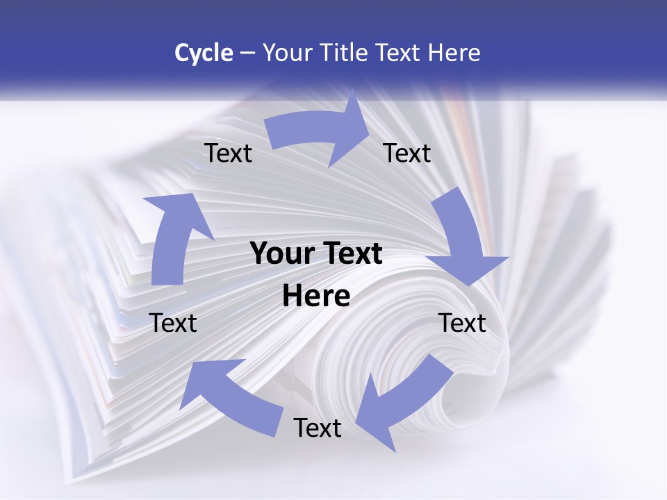 A Stack Of Magazines With A White Background PowerPoint Template