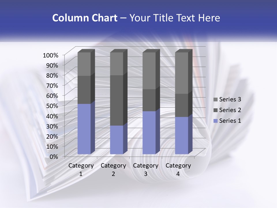 A Stack Of Magazines With A White Background PowerPoint Template