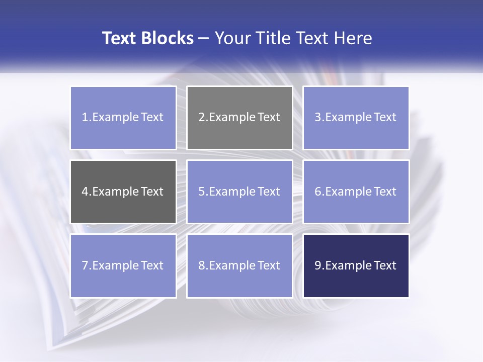 A Stack Of Magazines With A White Background PowerPoint Template