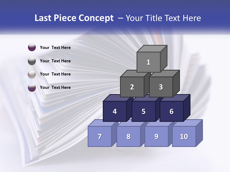 A Stack Of Magazines With A White Background PowerPoint Template